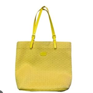 Yellow Embossed Tote Bag